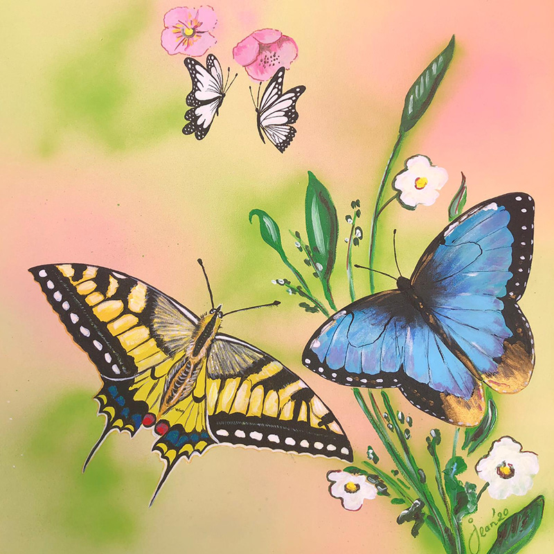 Schilderij - Vlinders