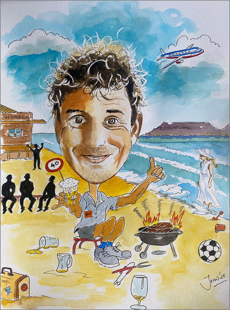 bram 40jaar karikatuur