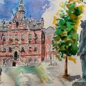 aquarellen-2024-gebouwen-kerkrade-markt-dr-joep-gemeentehuis