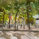 aquarellen-2024-gebouwen-maastricht-vrijthof-restaurants-cafes